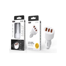 SMART CAR CHARGER WITH 3 USB 24W MTK WHITE SMART CAR CHARGER WITH 3 USB 24W MTK WHITE